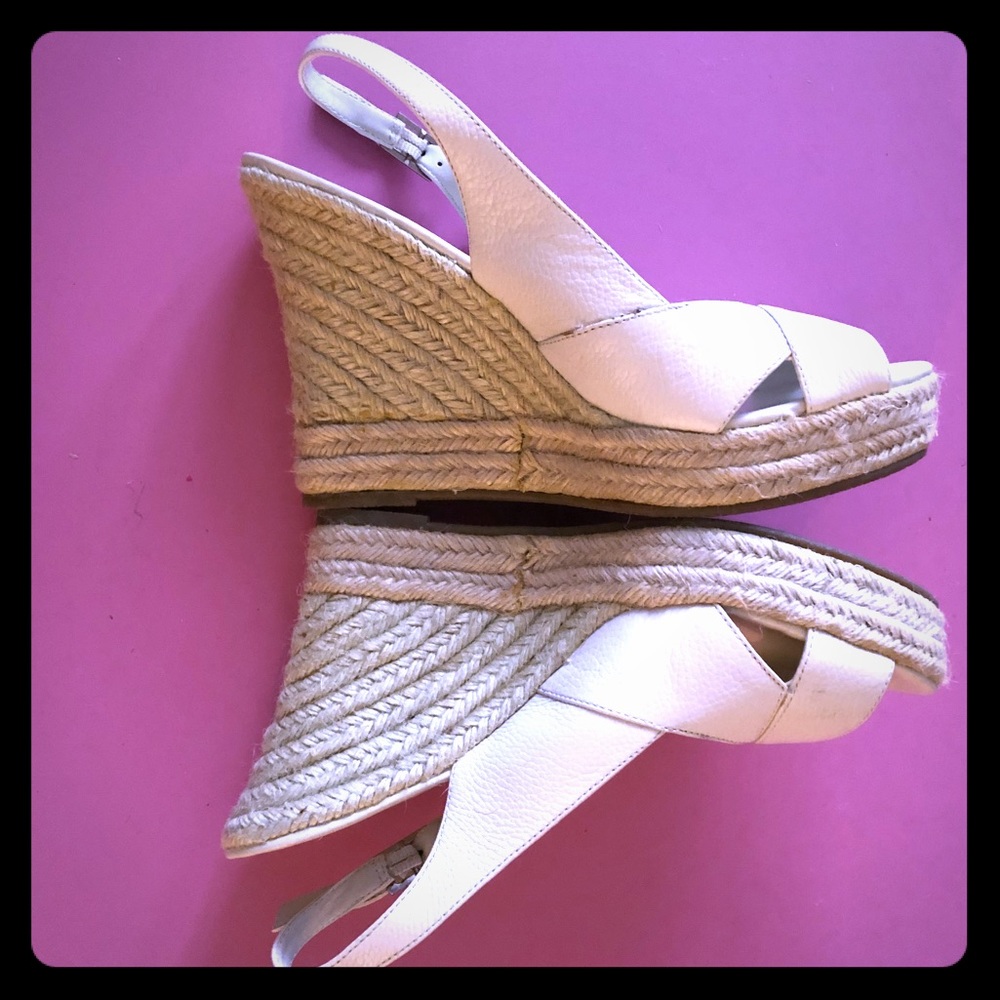 Banana Republic Leather wedge espadrilles